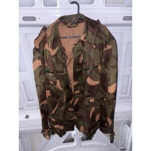 Vintage Belgian Army Jigsaw Camo Jacket 59 XL Surplus Military Field Coat Rare